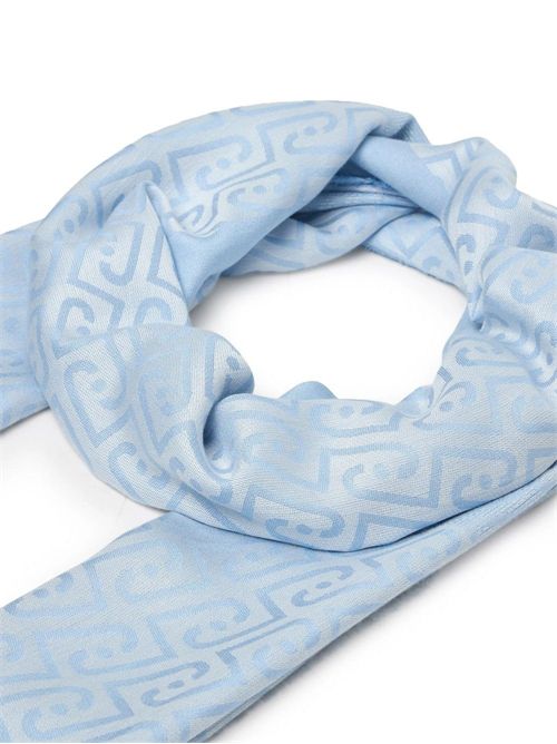 Foulard donna celeste con logo jacquard LIU JO | 2A6001T0300/44115